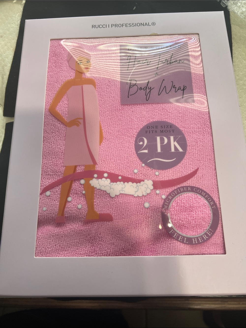 Rucci Professional Pink Microfiber Body Wrap - 2 Pack